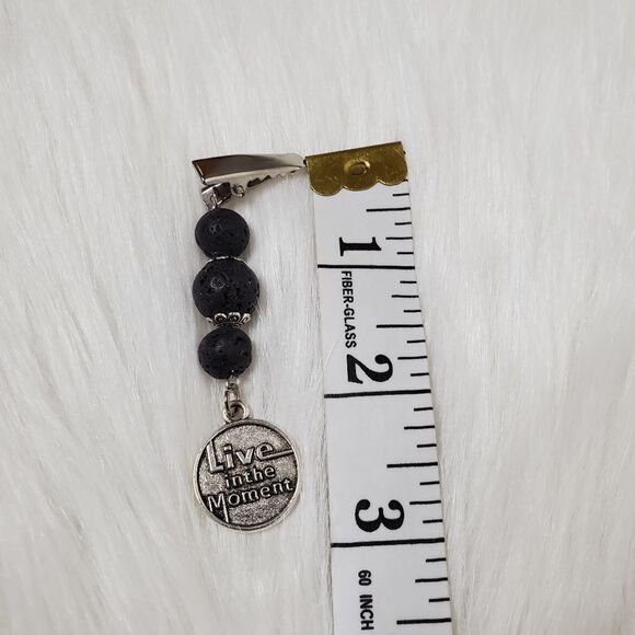 ESSENTIAL CHARMS Volcanic lava beaded Pin Brooch - Picture 8 of 9